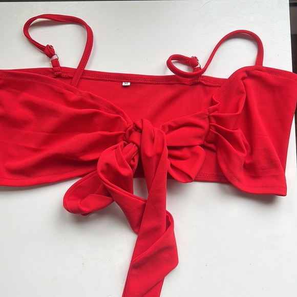 Red two piece skirt and tie top - Picture 2 of 2